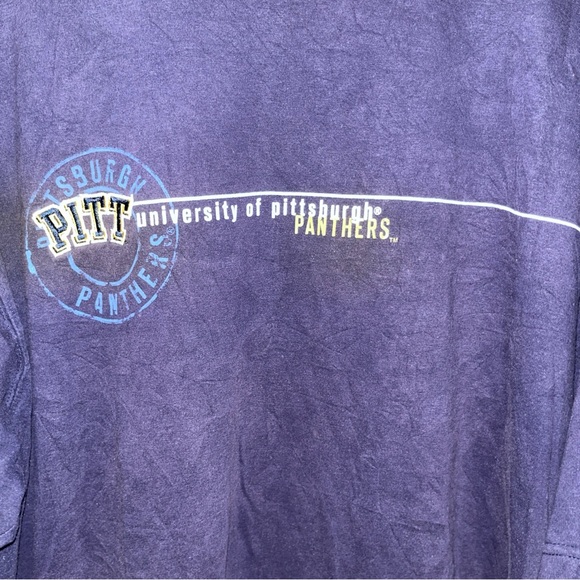 vintage Y2K Pitt Panthers Pro Player Navy Shirt XXL Pro Player tag NCAA PA - Picture 2 of 5